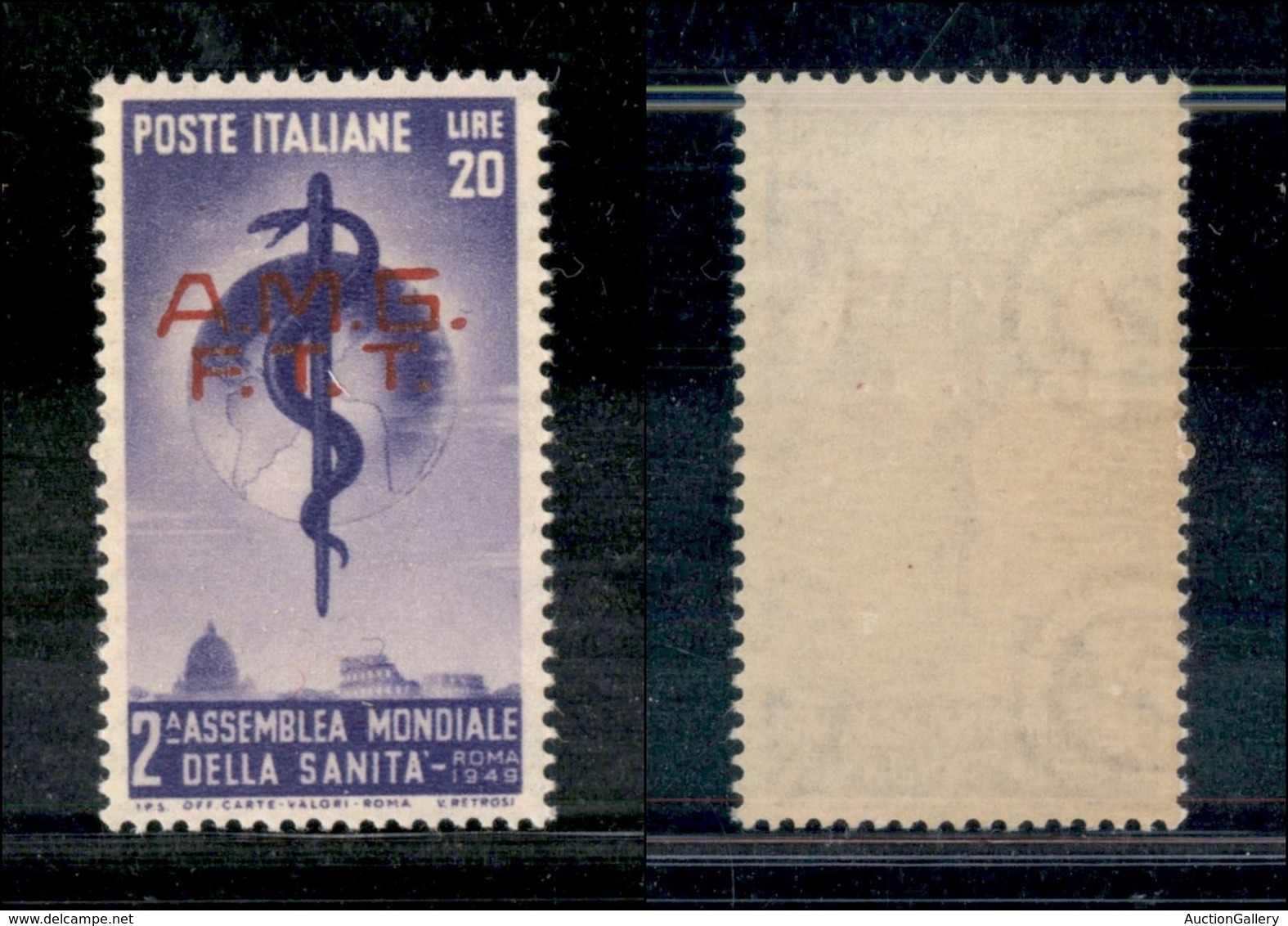 TRIESTE AMG FTT - 1949 - 20 Lire Sanità (46) - Gomma Integra (30) - Other & Unclassified