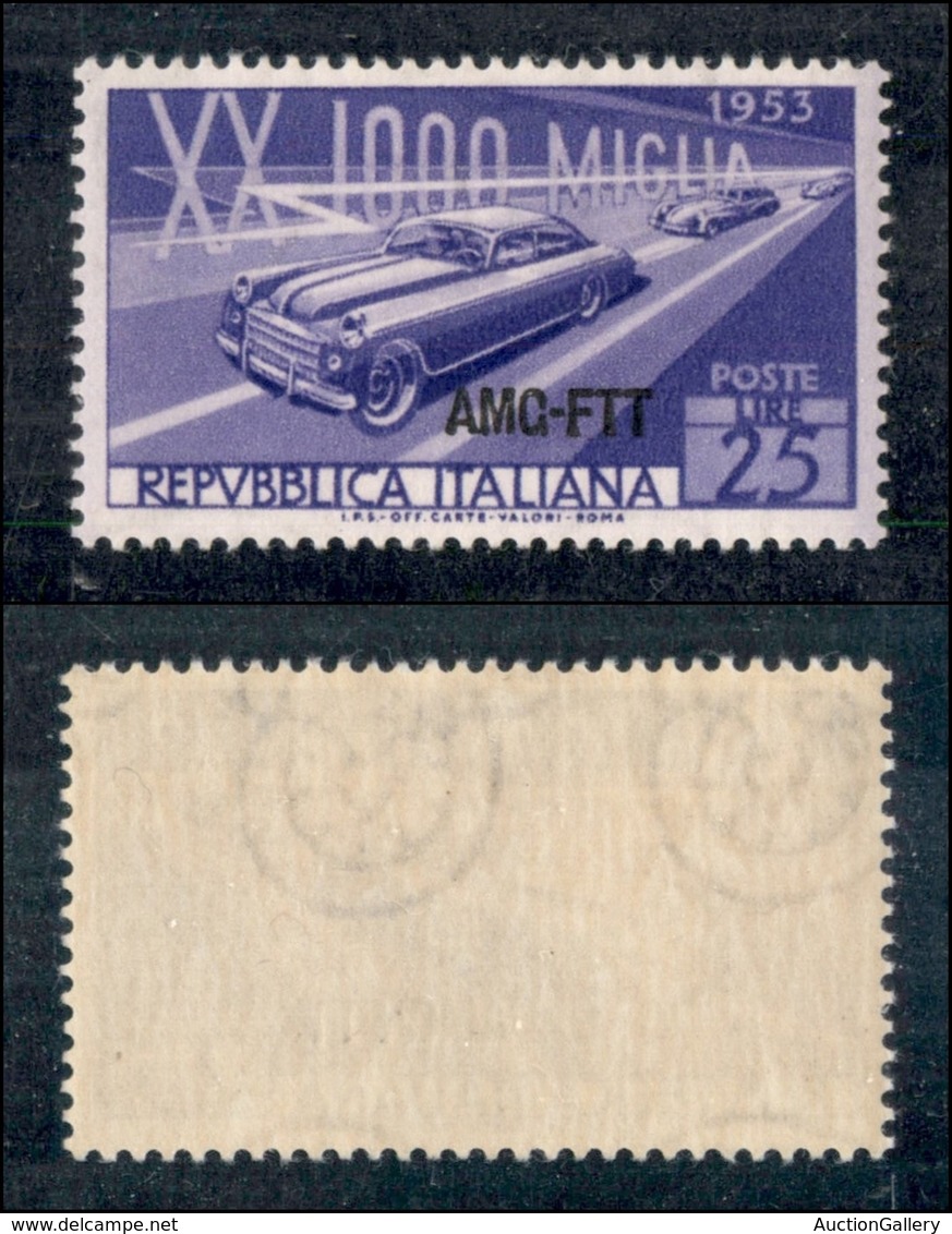 TRIESTE AMG FTT - 1953 - 25 Lire Mille Miglia (165) - Gomma Integra - Altri & Non Classificati