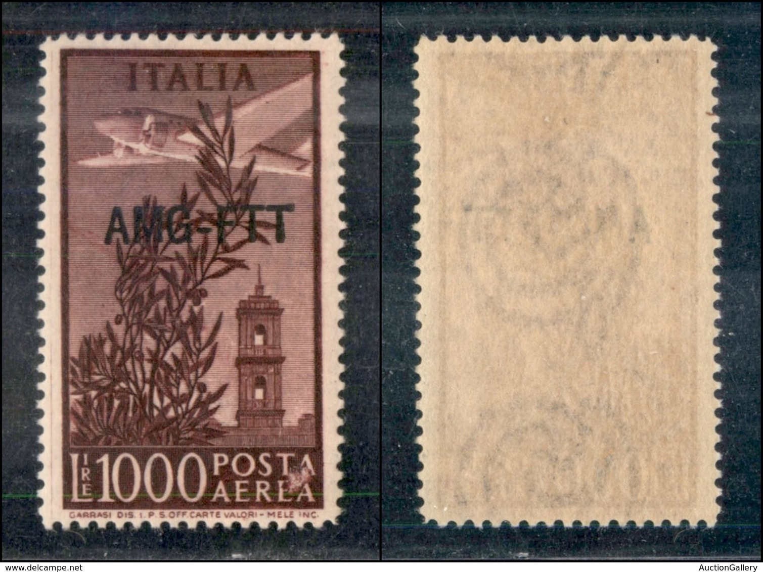 TRIESTE AMG FTT - 1952 - 1000 Lire Campidoglio (26 Aerea) - Gomma Originale (50) - Altri & Non Classificati