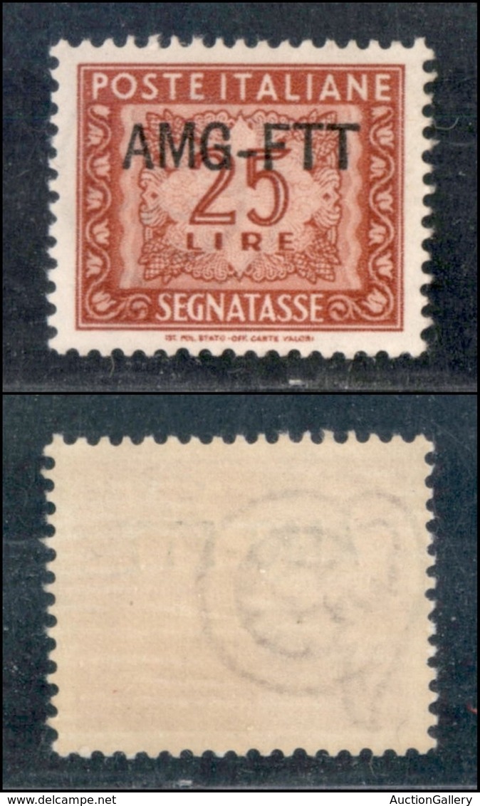 TRIESTE AMG FTT - 1954 - 25 Lire Segnatasse (25) - Gomma Integra - Altri & Non Classificati