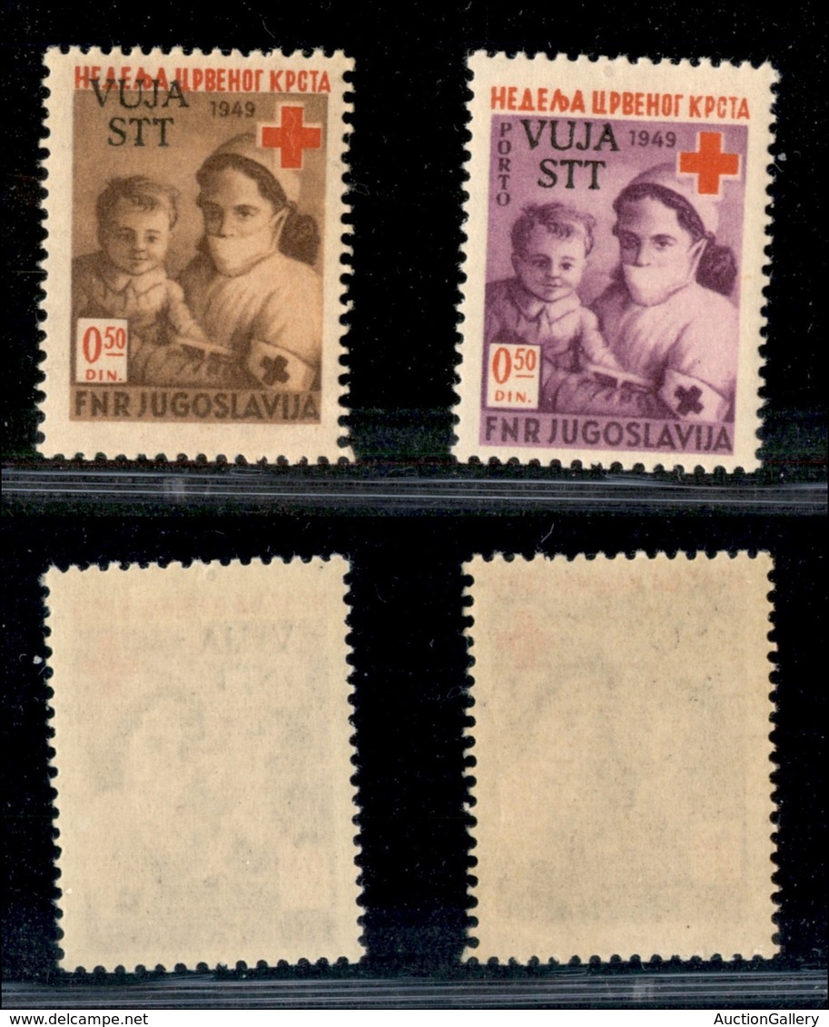 TRIESTE B - 1950 - Croce Rossa (33/34) - Serie Completa - Gomma Integra (40) - Other & Unclassified