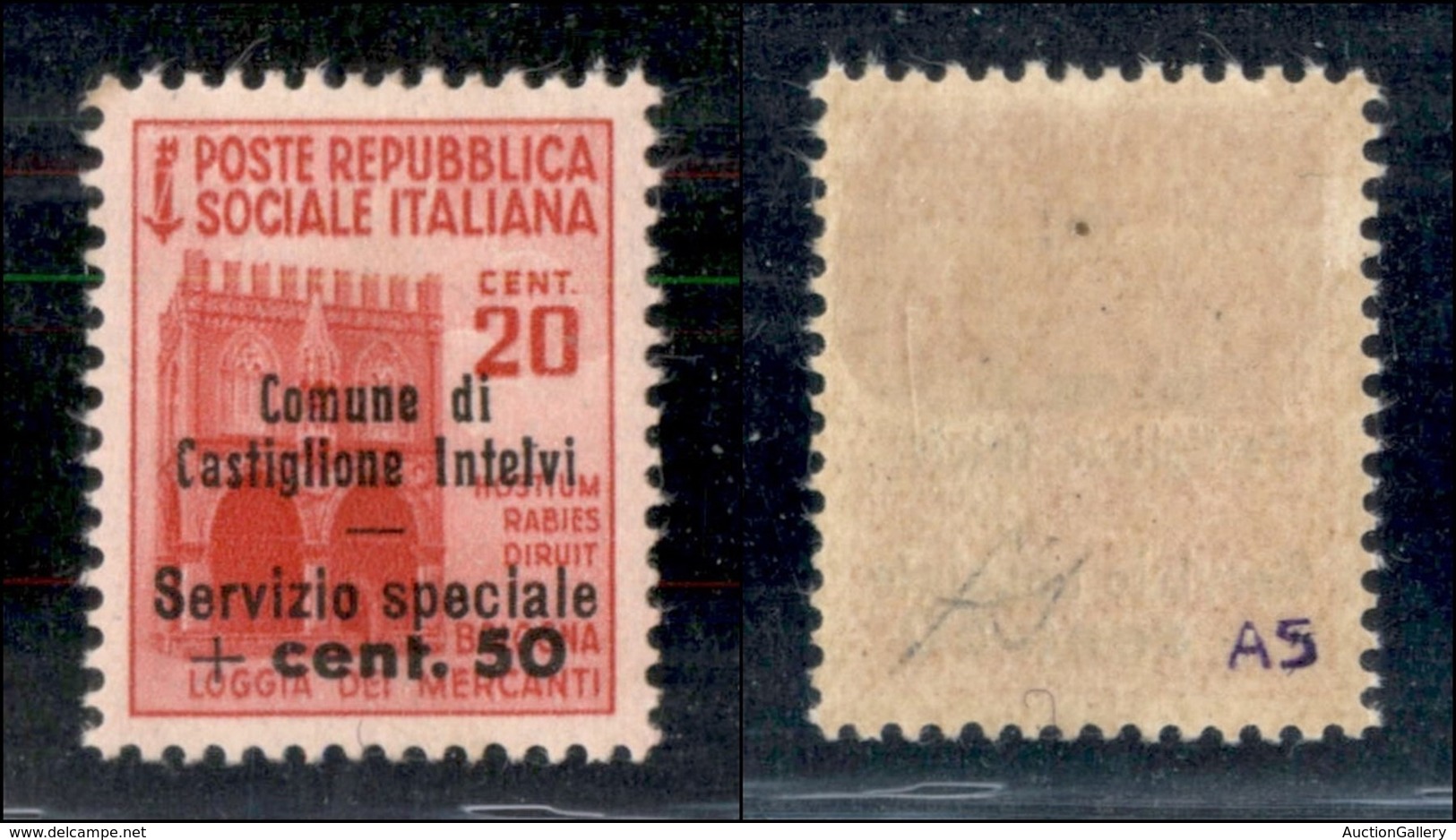 EMISSIONI LOCALI - Castglione D'Intelvi - 1945 - 50 Cent Su 20 Cent (3) - Gomma Integra (125) - Autres & Non Classés