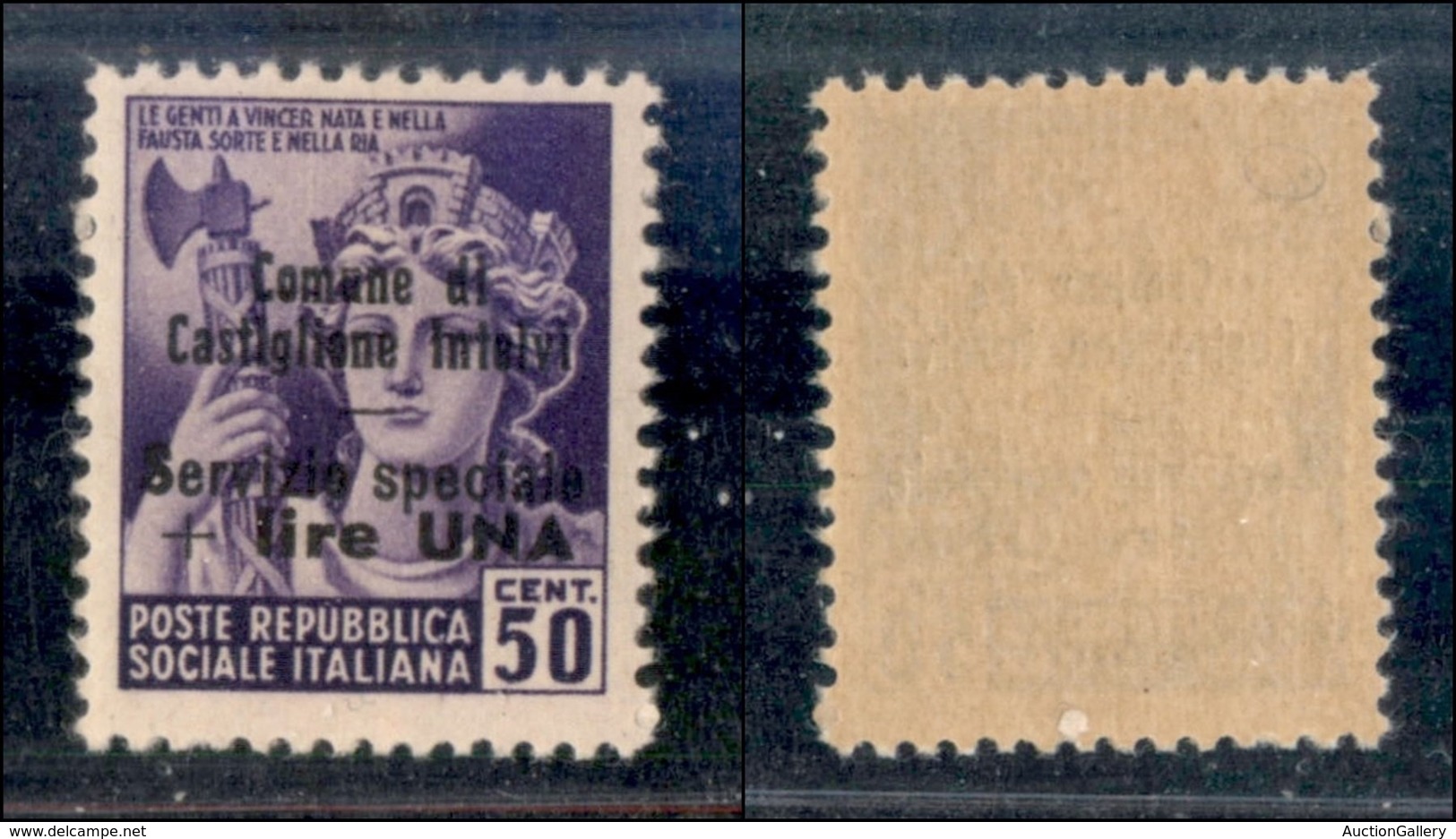 EMISSIONI LOCALI - Castglione D'Intelvi - 1945 - 1 Lira Su 50 Cent (10) - Gomma Integra (125) - Other & Unclassified