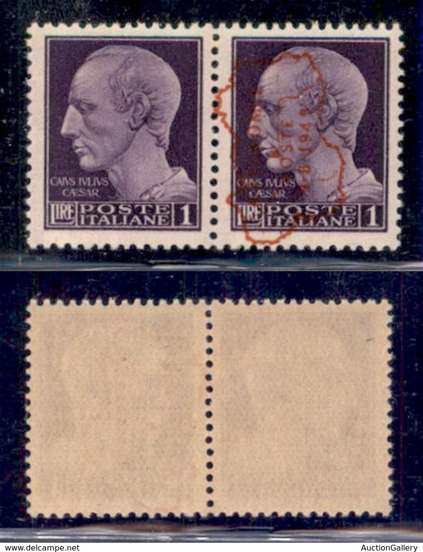 C.L.N. - Aosta - 1945 - Autonomia - 1 + 1 Lira (CEI 39) In Coppia - Gomma Integra - Autres & Non Classés