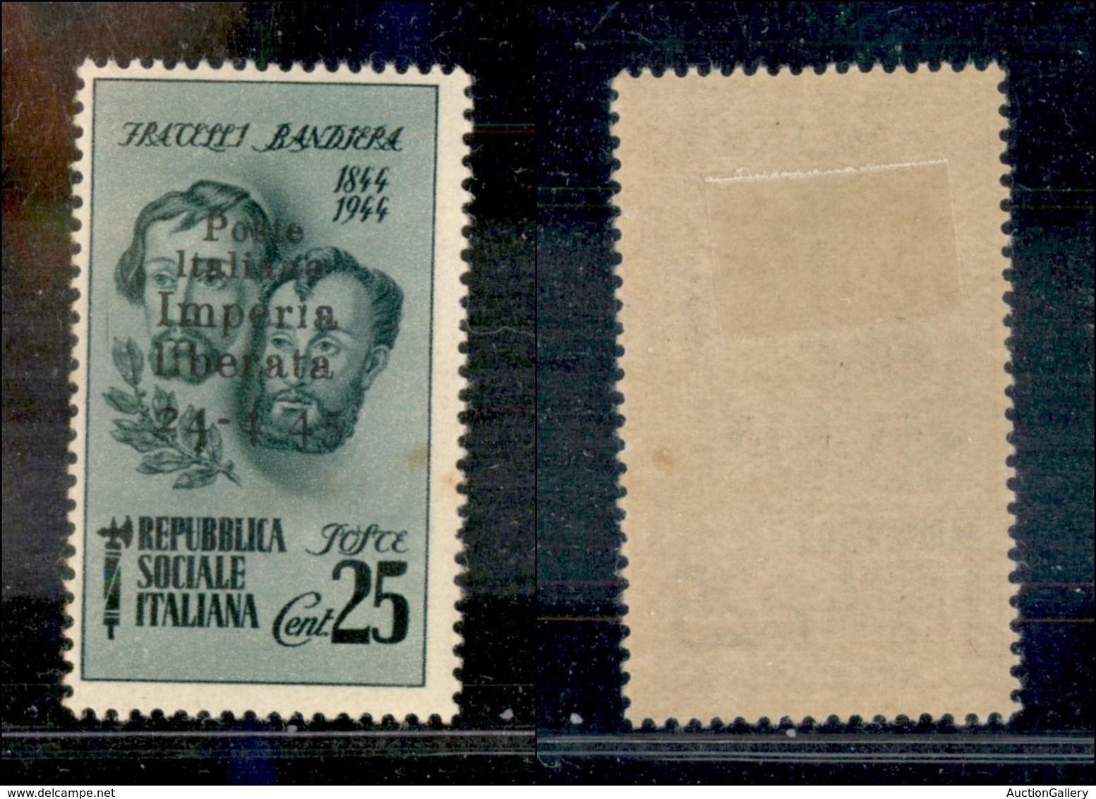 C.L.N. - Imperia - 1945 - 25 Cent Bandiera (13c) - Senza Trattino Dopo 4 - Gomma Originale - Lievi Punti Di Ruggine A De - Other & Unclassified