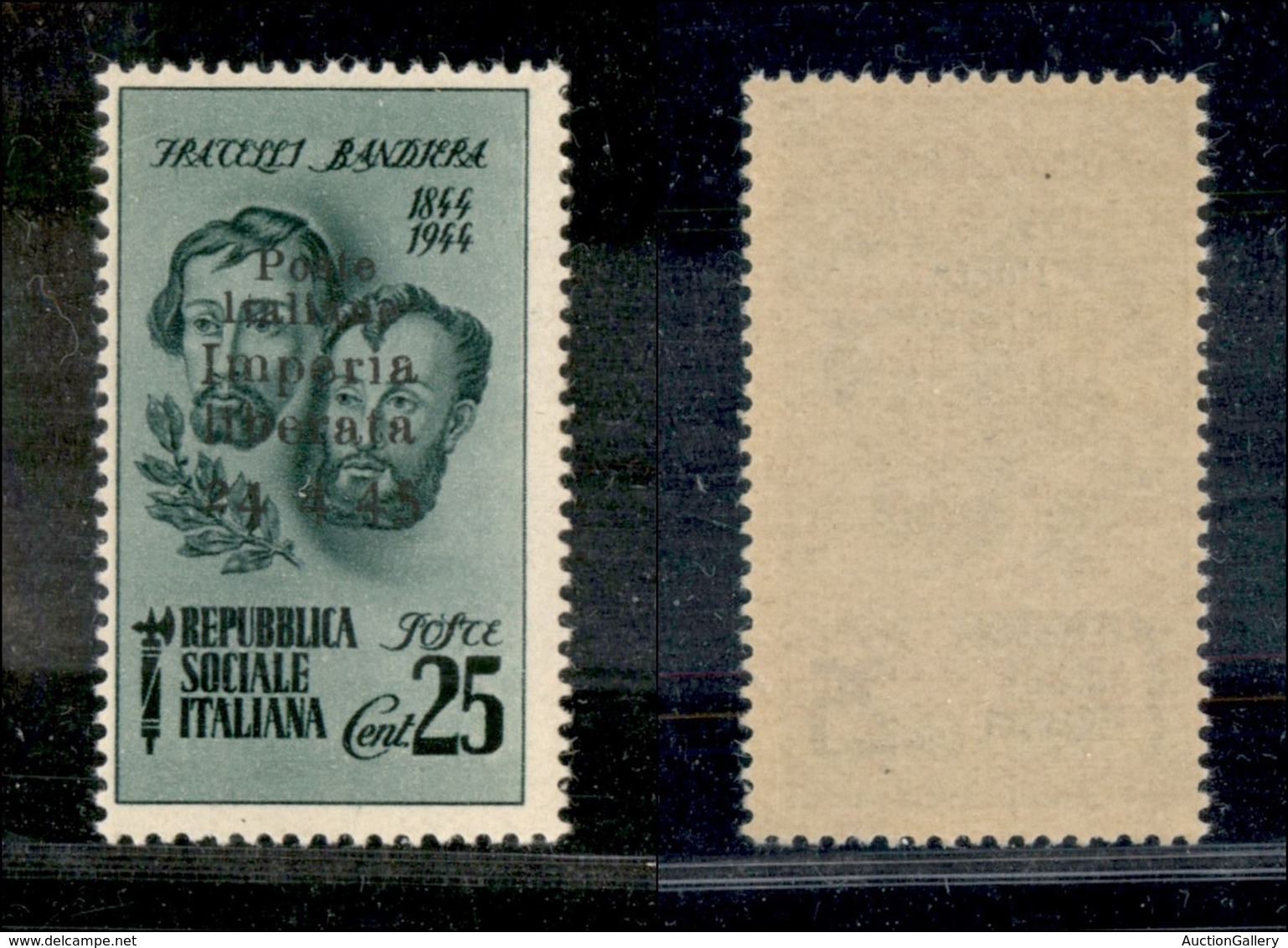 C.L.N. - Imperia - 1945 - 25 Cent Bandiera (13d) - Senza Trattini - Gomma Integra (150) - Other & Unclassified