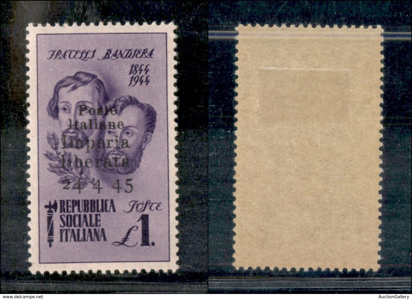 C.L.N. - Imperia - 1945 - 1 Lira Bandiera (14d) - Senza Trattini - Gomma Originale (100) - Other & Unclassified