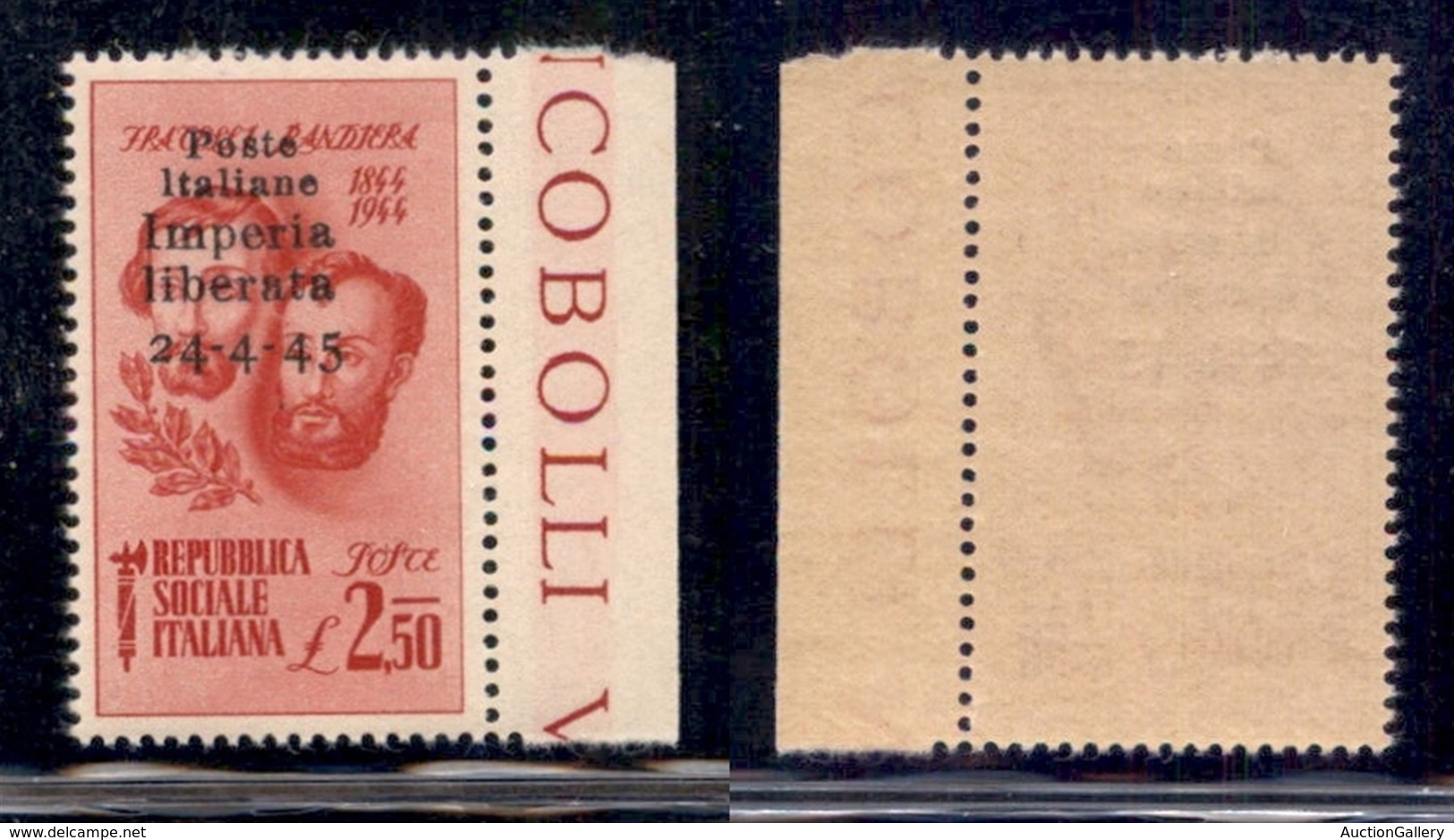 C.L.N. - Imperia - 1945 - 2,50 Lire Bandiera (15) - Bordo Di Foglio - Gomma Integra (40) - Otros & Sin Clasificación