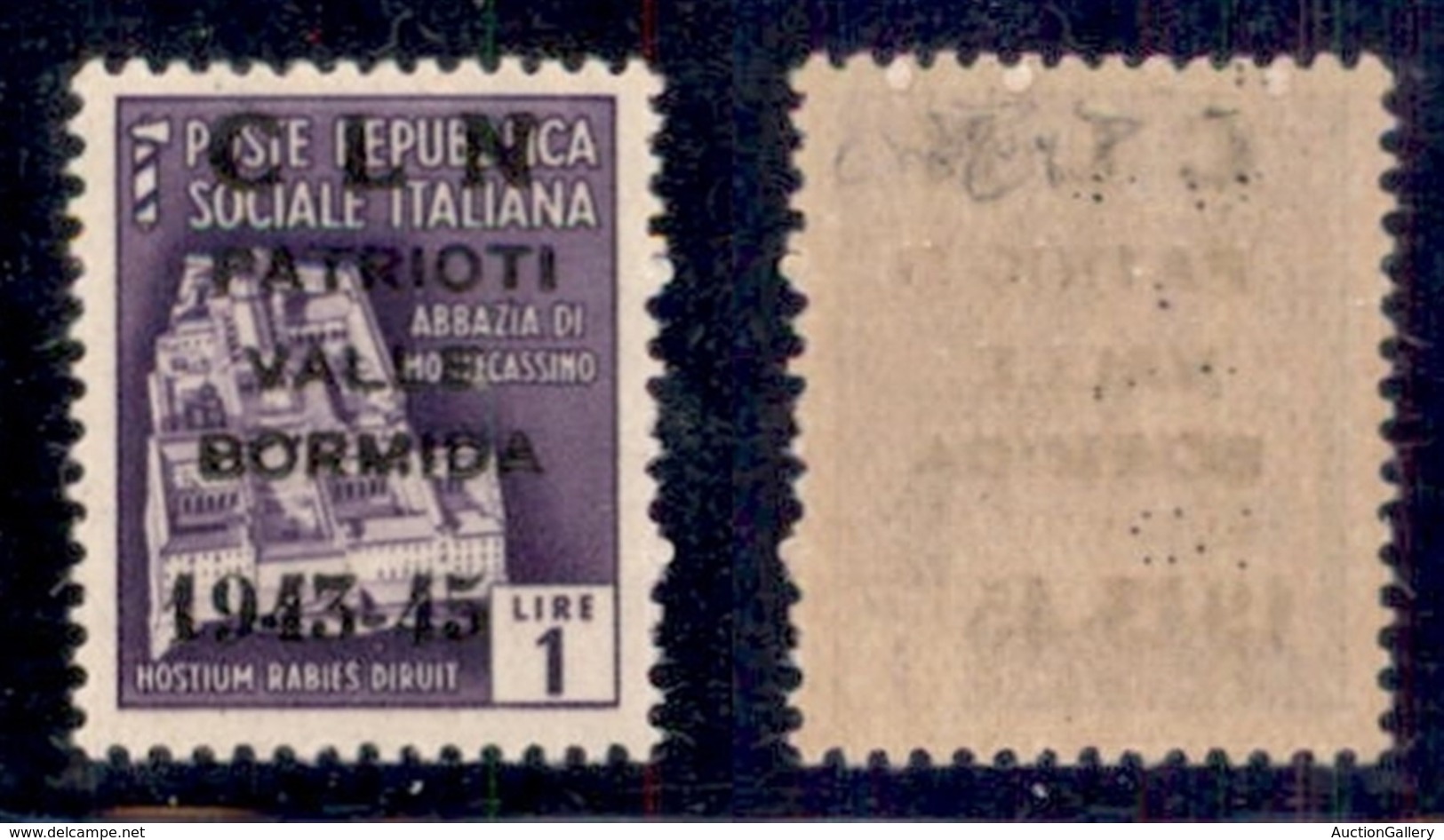 C.L.N. - Valle Bormida - 1945 - 1 Lira (7) - Gomma Integra - Raybaudi (12) - Altri & Non Classificati