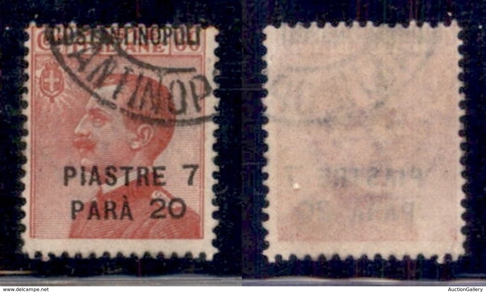 UFFICI POSTALI ALL'ESTERO - Levante - Costantinopoli - 1923 - 7,20 Piastre Su 60 Cent (80 - Varietà Ca) Usato - Costanti - Autres & Non Classés