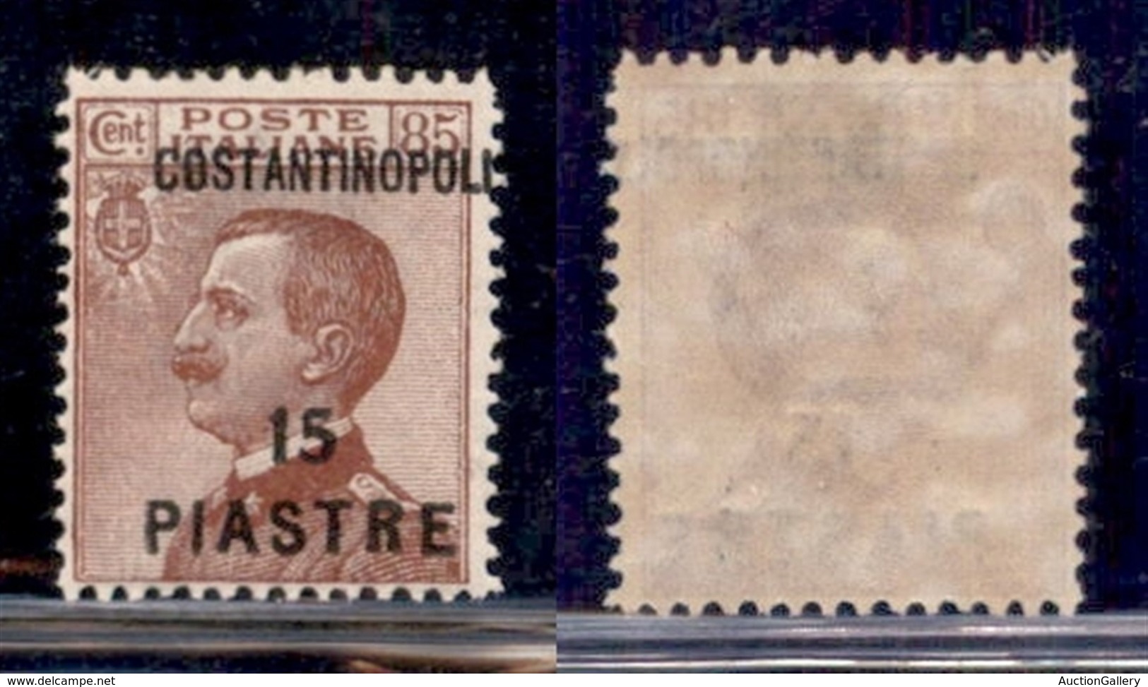 UFFICI POSTALI ALL'ESTERO - Levante - Costantinopoli - 1923 - 15 Piastre Su 85 Cent (81cb) - Costantinopoli A Destra - G - Autres & Non Classés