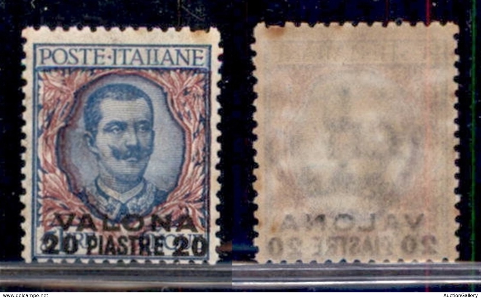 UFFICI POSTALI ALL'ESTERO - Levante - Valona - 1909 - 20 Piastre Su 5 Lire (7) - Gomma Integra (175) - Altri & Non Classificati