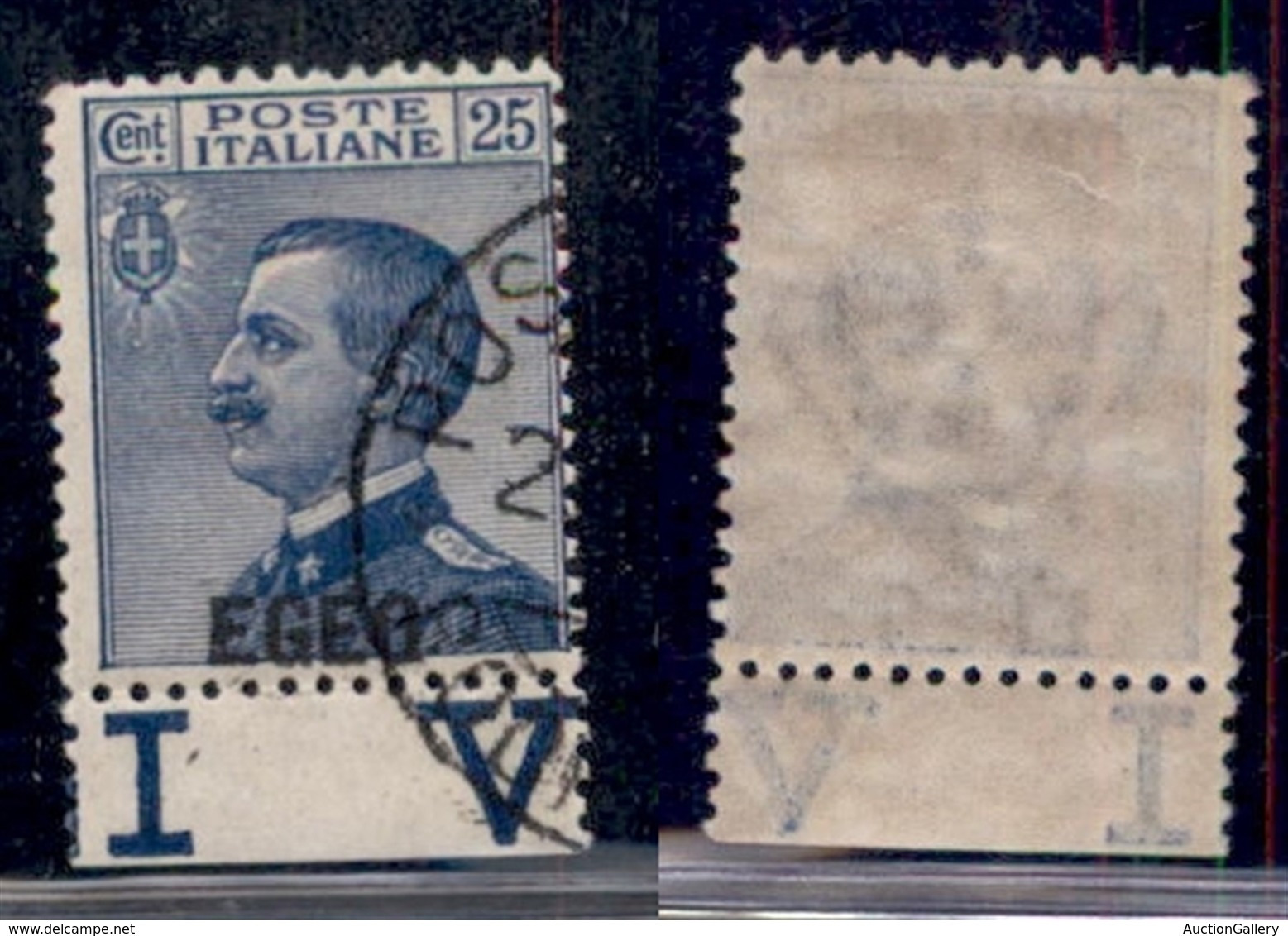 COLONIE - Egeo - 1912 - 25 Cent Michetti (1da) Usato - Soprastampa In Basso (90) - Altri & Non Classificati