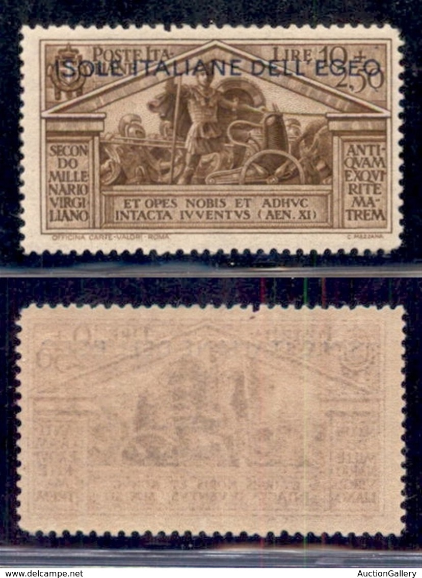 COLONIE - Egeo - 1930 - 10+2,50 Lire Virgilio (29) - Gomma Integra (15) - Otros & Sin Clasificación