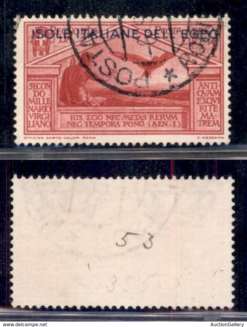 COLONIE - Egeo - 1930 - 1 Lira Virgilio (5) Usato (50) - Otros & Sin Clasificación