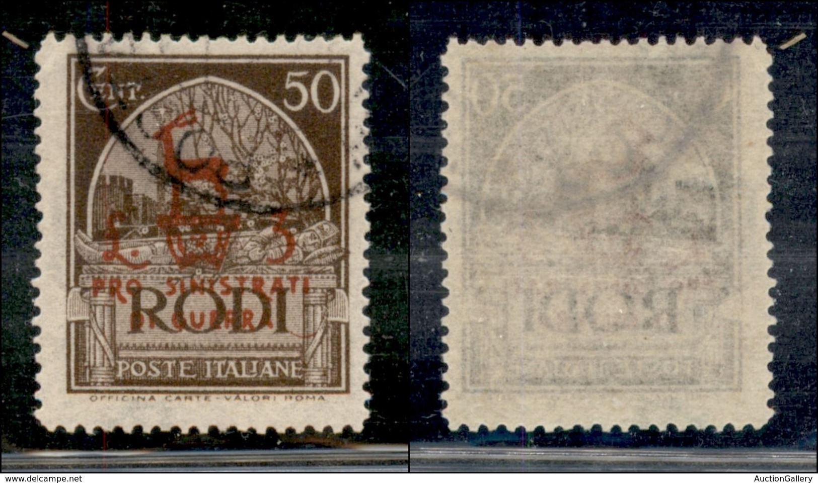 COLONIE - Egeo - Occupazione Tedesca Dell'Egeo - 1944 - 50 Cent + 3 Lire Pro Sinistrati (130) - Usato (24) - Otros & Sin Clasificación