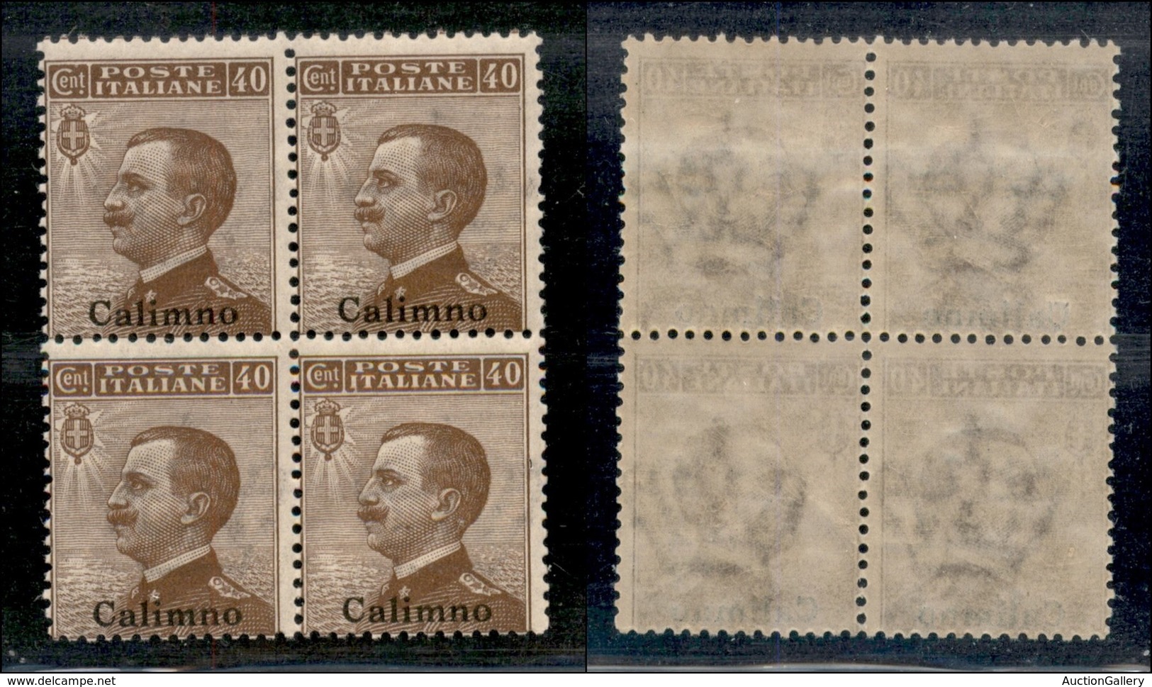 COLONIE - Egeo - Calino - 1912 - 40 Cent Michetti (6) - Quartina - Gomma Integra - Otros & Sin Clasificación
