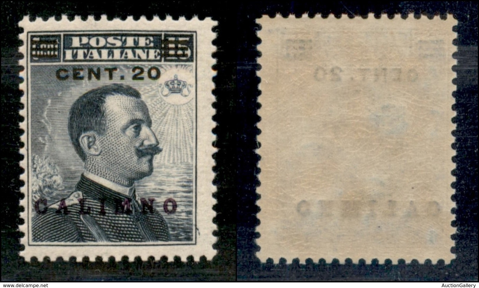 COLONIE - Egeo - Calino - 1916 - 20 Cent Su 15 Cent Michetti (8) - Gomma Integra (65) - Other & Unclassified