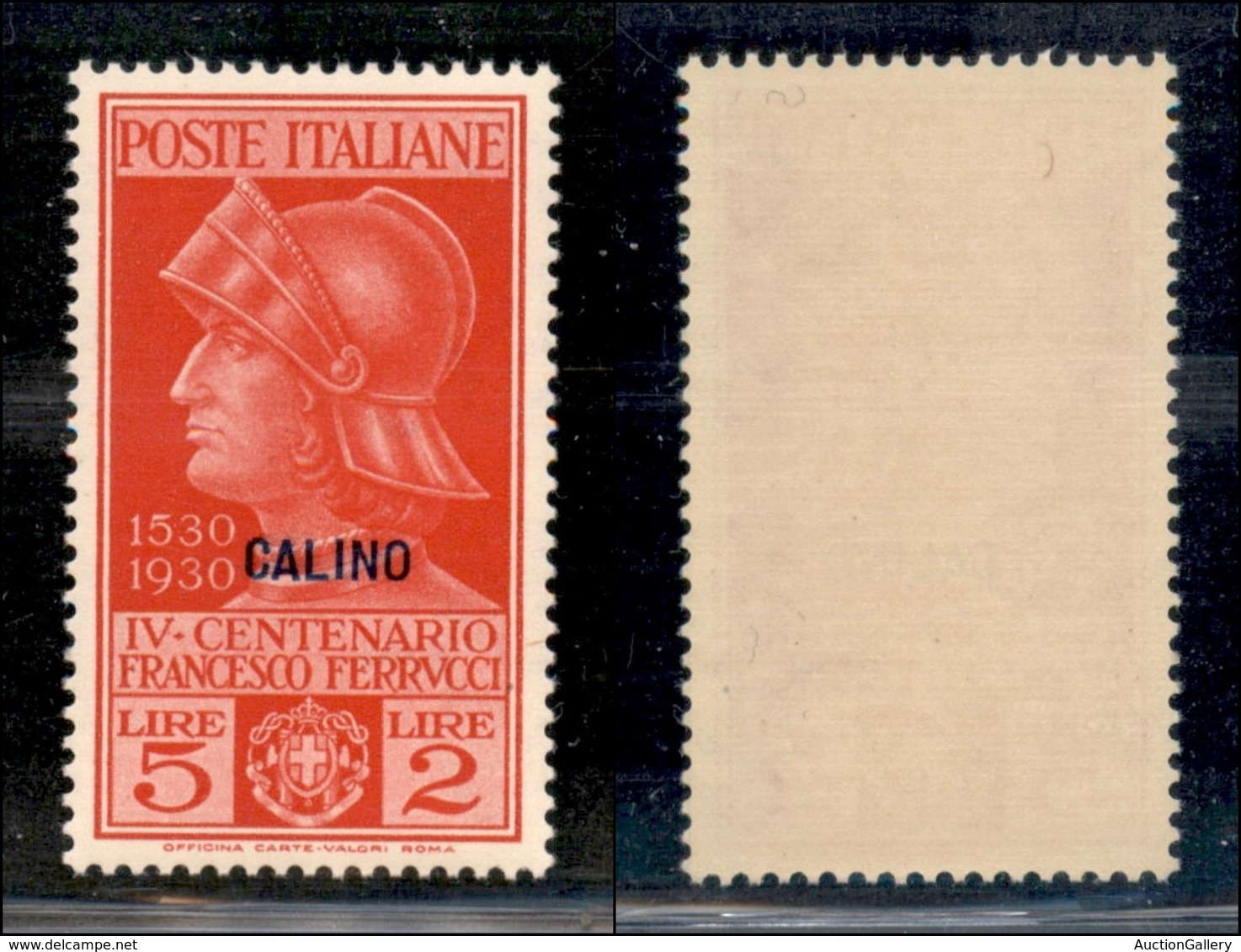 COLONIE - Egeo - Calino - 1930 - 5 + 2 Lire Ferrucci (16) - Gomma Integra (35) - Otros & Sin Clasificación