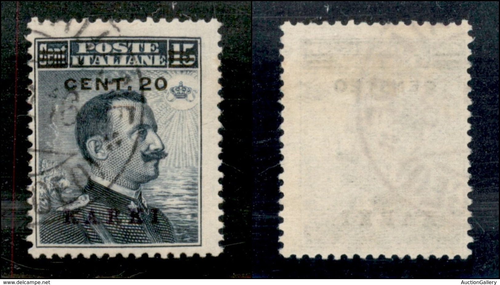 COLONIE - Egeo - Carchi - 1916 - 20 Cent Su 15 Cent Michetti Soprastampato (8) - Usato (35) - Otros & Sin Clasificación