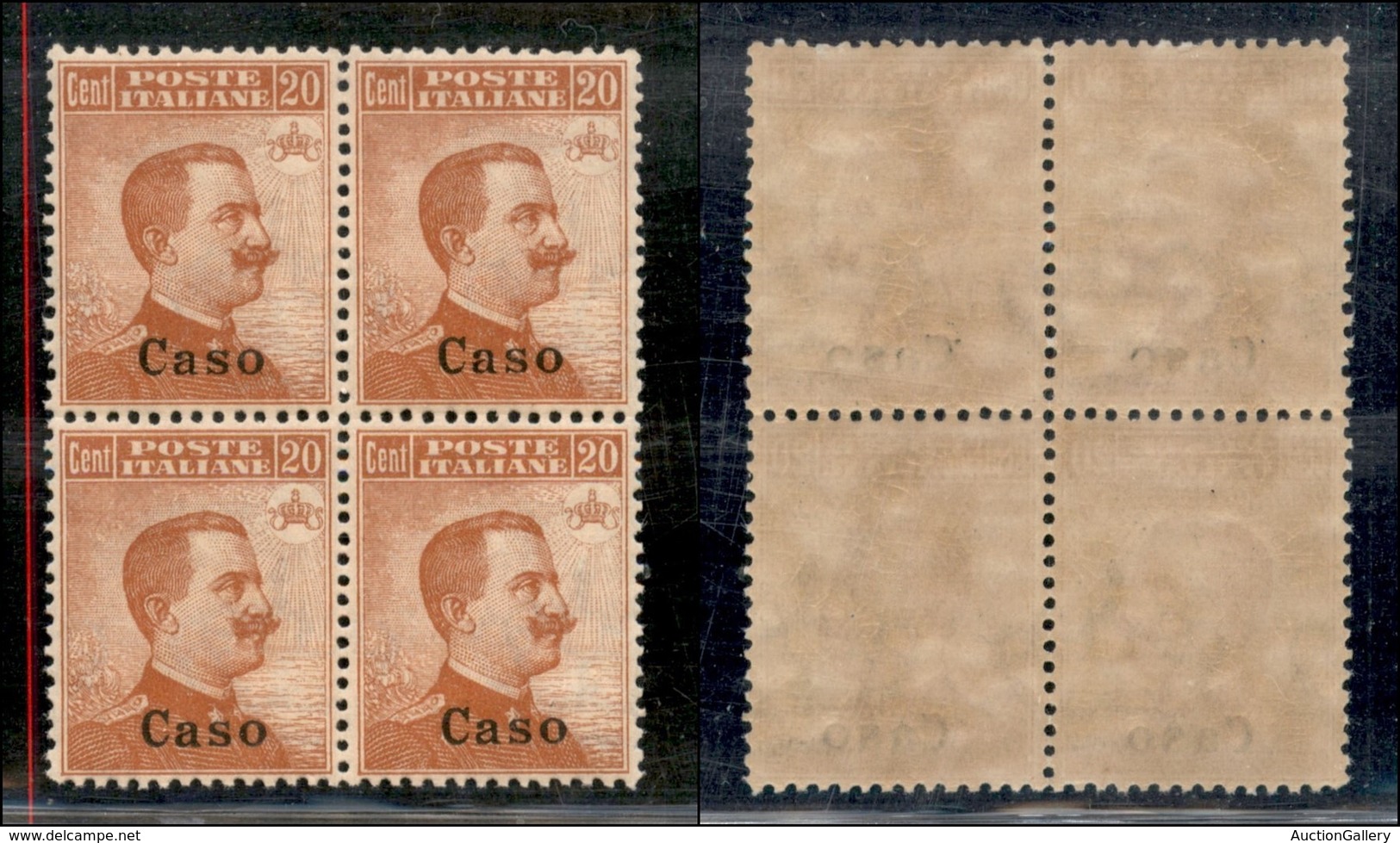 COLONIE - Egeo - Caso - 1922 - 20 Cent Michetti (11) In Quartina - Gomma Integra - Ottima Centratura - Other & Unclassified