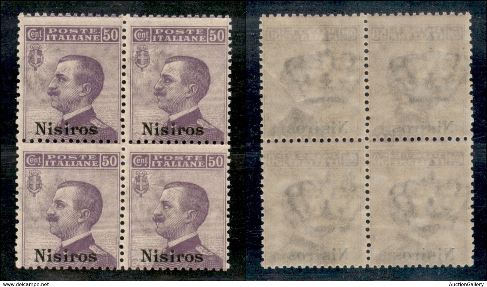 COLONIE - Egeo - Nisiro - 1912 - 50 Cent Michetti (7) - Quartina - Gomma Integra - Altri & Non Classificati
