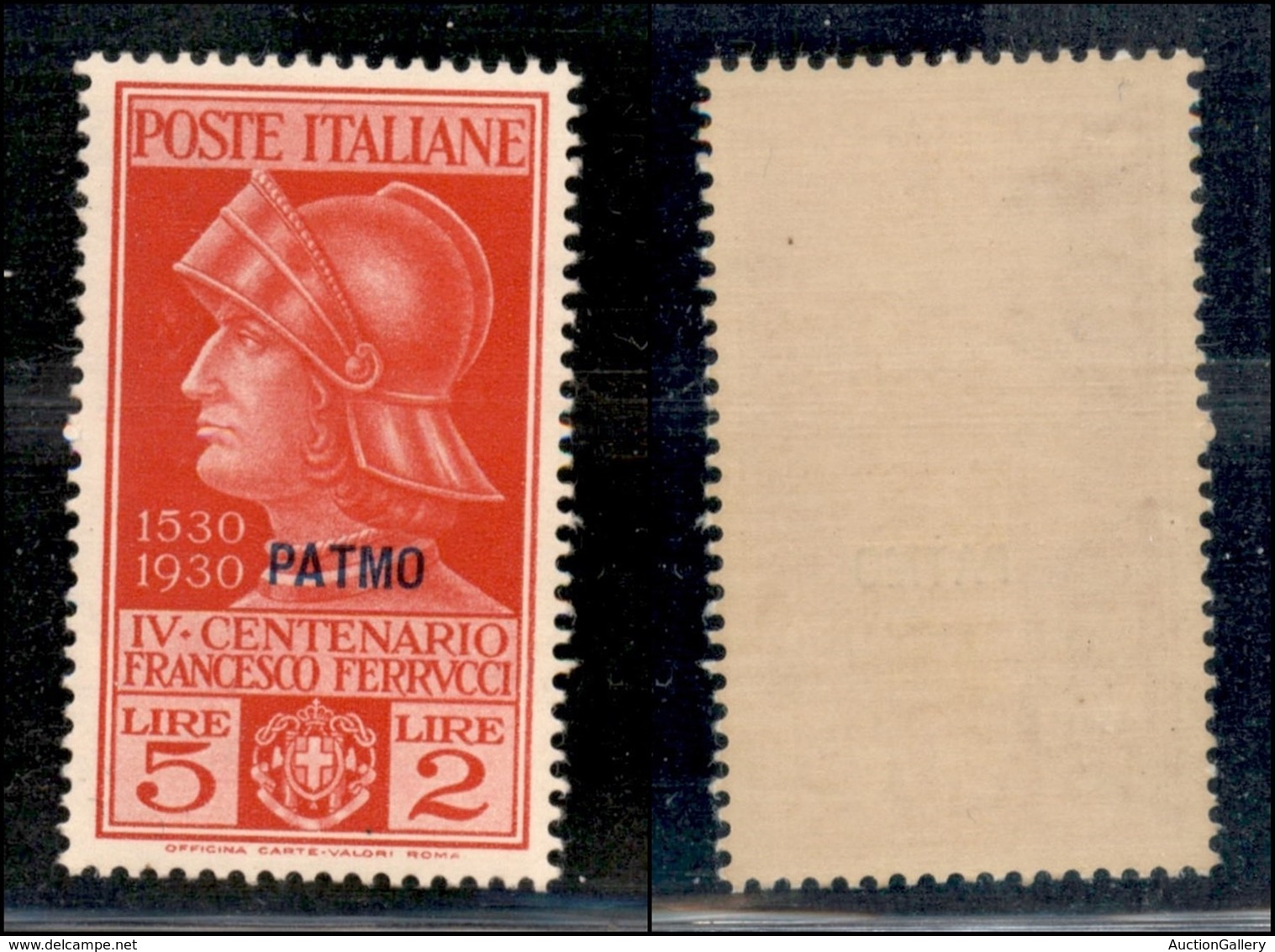 COLONIE - Egeo - Patmo - 1930 - 5 + 2 Lire Ferrucci (16) - Gomma Integra - Altri & Non Classificati