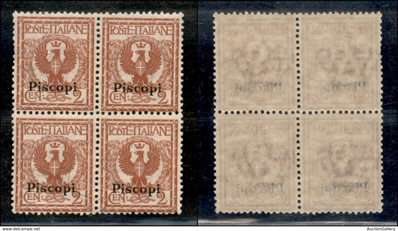 COLONIE - Egeo - Piscopi - 1912 - 2 Cent Aquila (1) - Quartina - Gomma Integra - Ben Centrati - Autres & Non Classés