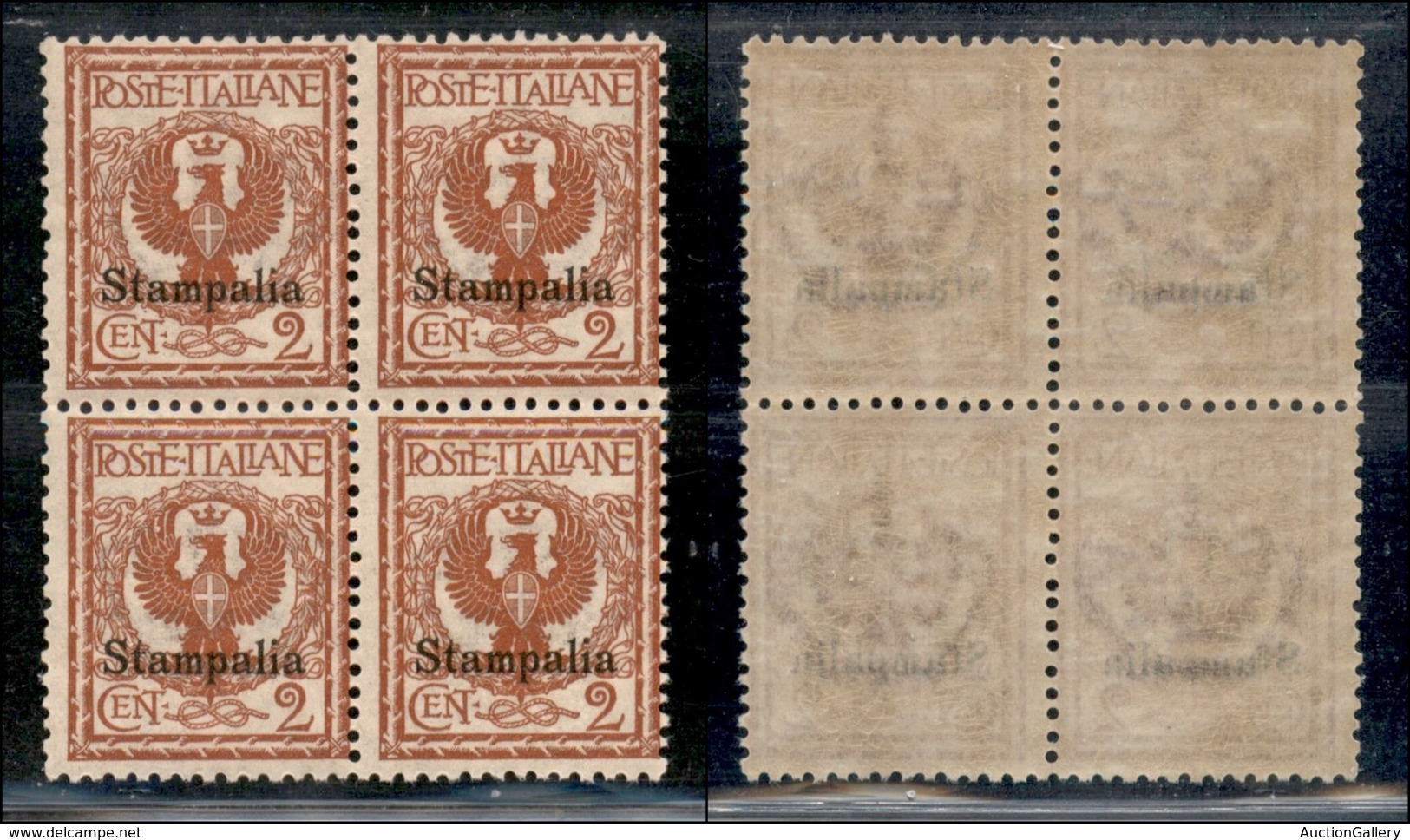 COLONIE - Egeo - Stampalia - 1912 - 2 Cent Aquila (1) - Quartina - Gomma Integra - Altri & Non Classificati