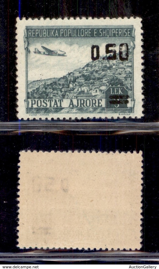 ALBANIA - 1953 - 0,50 Lek Su 5 Lek Posta Aerea (523) - Gomma Integra - Autres & Non Classés