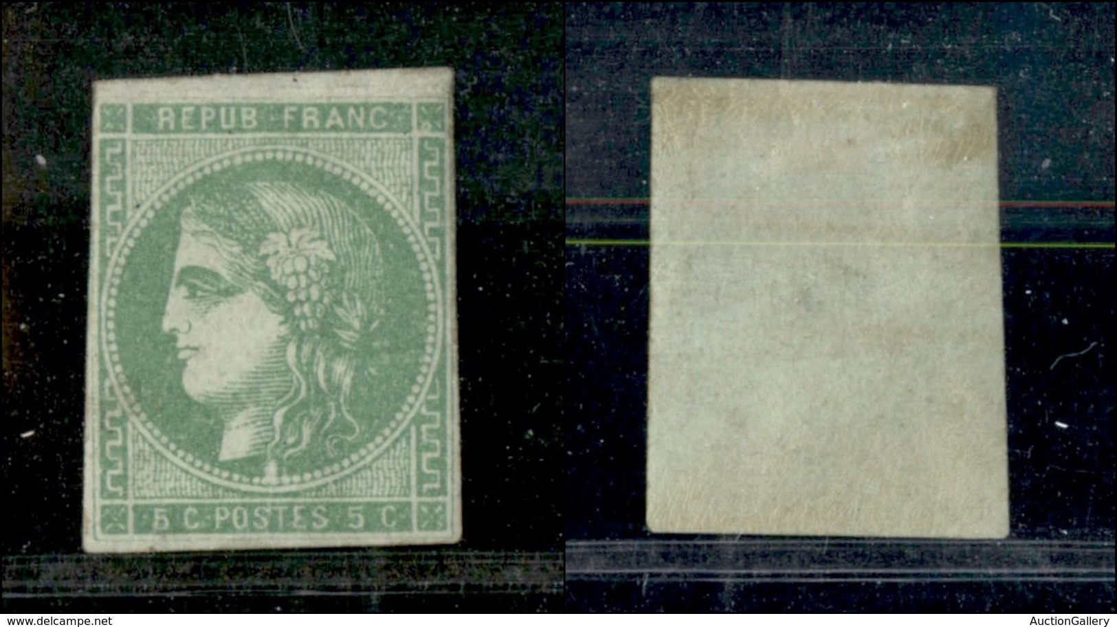 FRANCIA - 1870 - 5 Cent (39) - Appena Corto A Sinistra - Nuovo Con Gomma - Autres & Non Classés