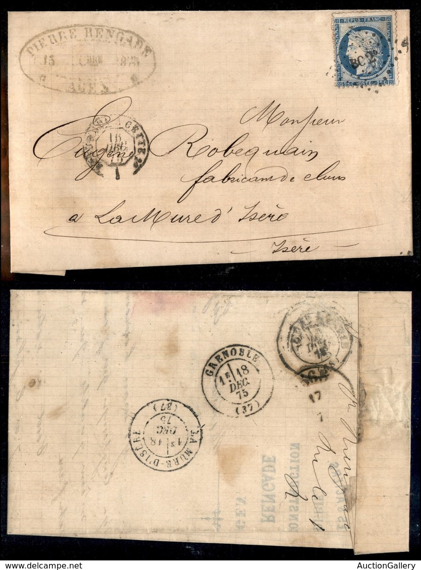 FRANCIA - BC 2° - 20 Cent (unif. 60/III) - Lettera Da Agen A Mure Del 16.12.75 - Otros & Sin Clasificación