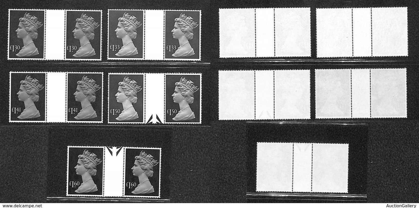GRAN BRETAGNA - 1983/1987 - Elisabetta II Machin (961 + 1007 + 1043 + 1084 + 1121) - 5 Valori In Coppie Con Interspazio  - Autres & Non Classés