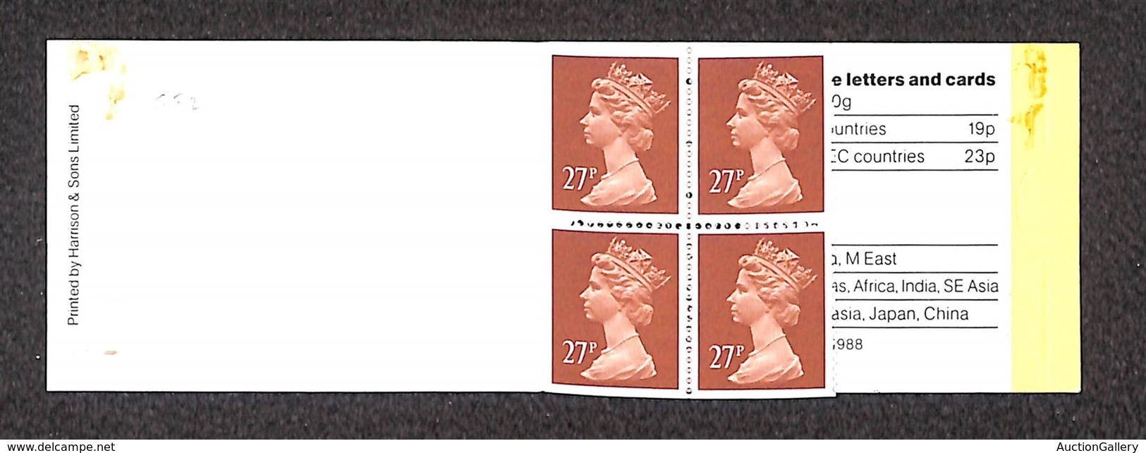 GRAN BRETAGNA - 1988 - Folded Booklet 4 X 27p (GF2) - Nuovo - Other & Unclassified