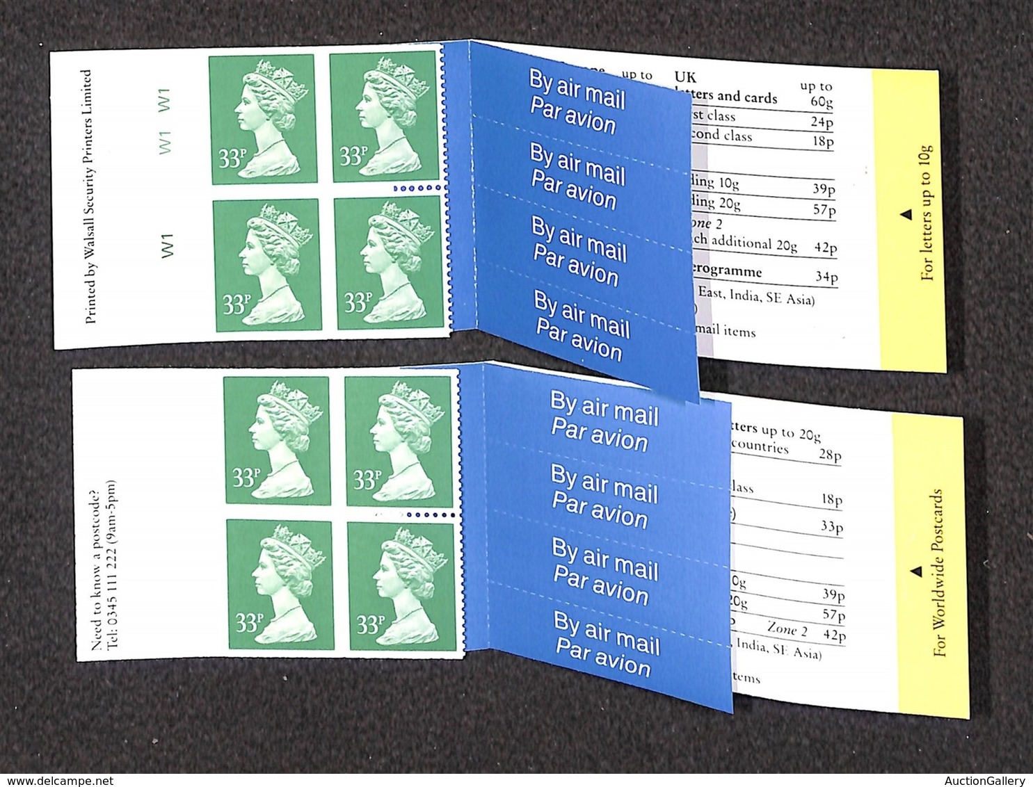 GRAN BRETAGNA - 1991/1992 - Folded Booklets 4 X 33p (GJ1 + GJ1a) - 2 Libretti - Nuovi - Sonstige & Ohne Zuordnung