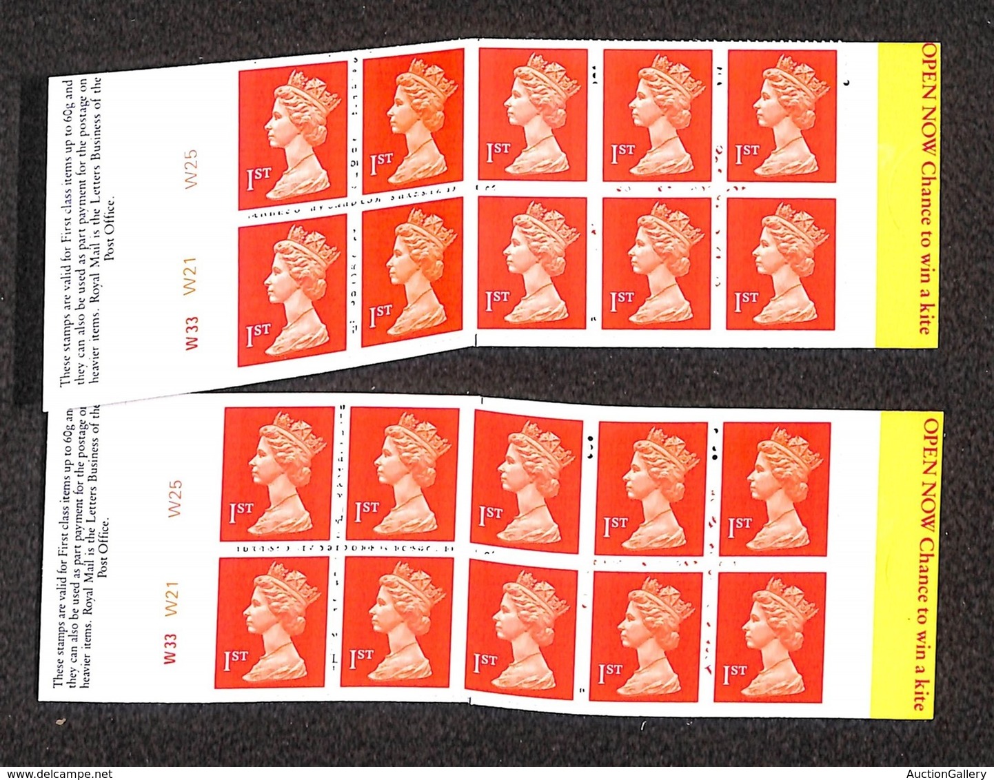 GRAN BRETAGNA - 1994 - Folded Booklets 10 X 1st Class Red (HD 14/15) - "Chance To Win E Kite" - 2 Libretti - "You've Won - Other & Unclassified