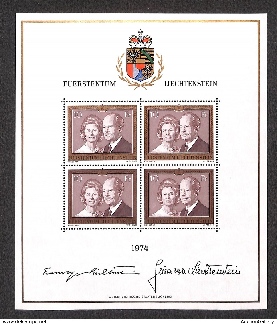 LIECHTENSTEIN - 1974 - Minifoglio Principi (614) - Gomma Integra (65) - Otros & Sin Clasificación