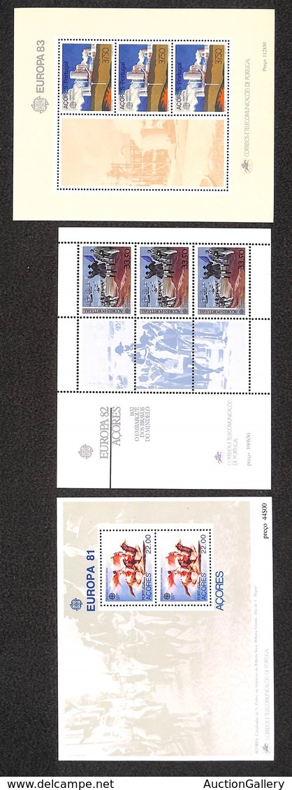 PORTOGALLO - AZZORRE - 1981/1983 - Europa (Block 2/4) - 3 Foglietti - Gomma Integra - Other & Unclassified