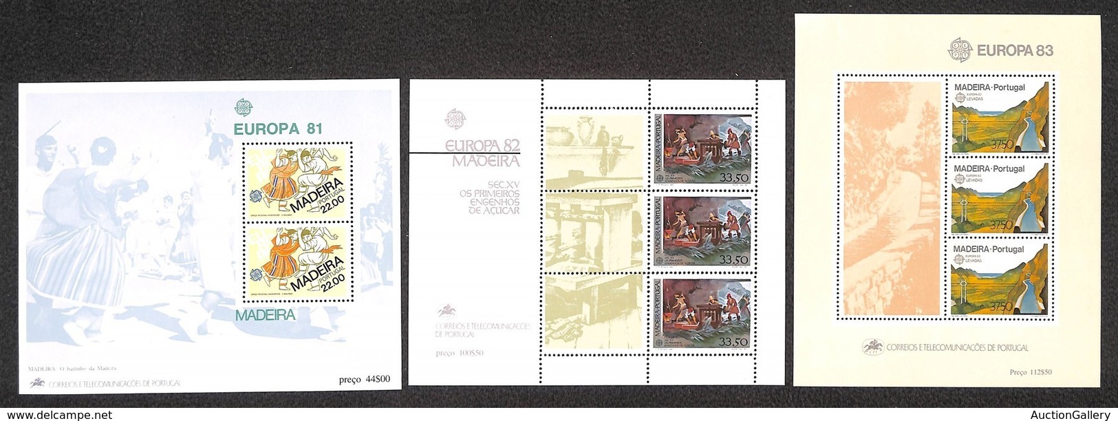 PORTOGALLO - MADEIRA - 1981/1983 - Europa (Block 2/4) - 3 Foglietti - Gomma Integra - Sonstige & Ohne Zuordnung