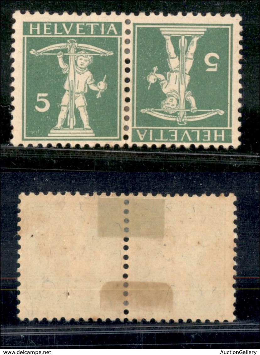 SVIZZERA - 1909 - Tete-Beche Del 5 Cent Walter Tell (unif.K3) - Nuovo Con Gomma - Altri & Non Classificati