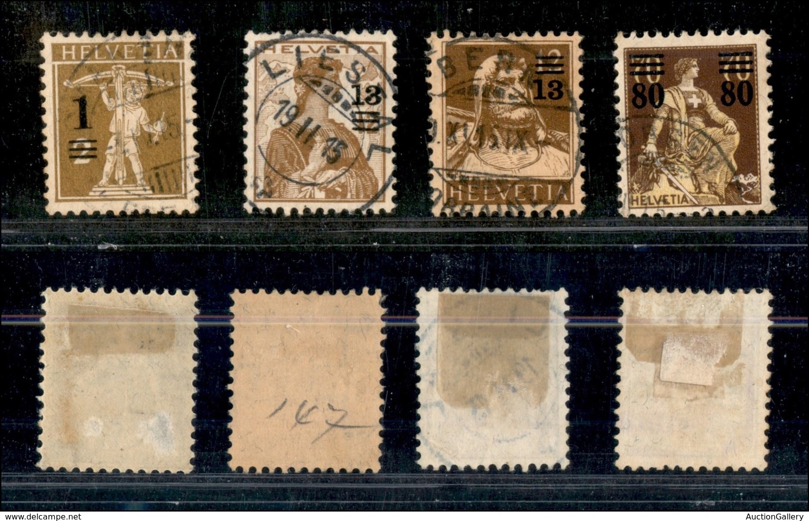 SVIZZERA - 1915 - Soprastampati (124/127) - Serie Completa - Usati - Otros & Sin Clasificación