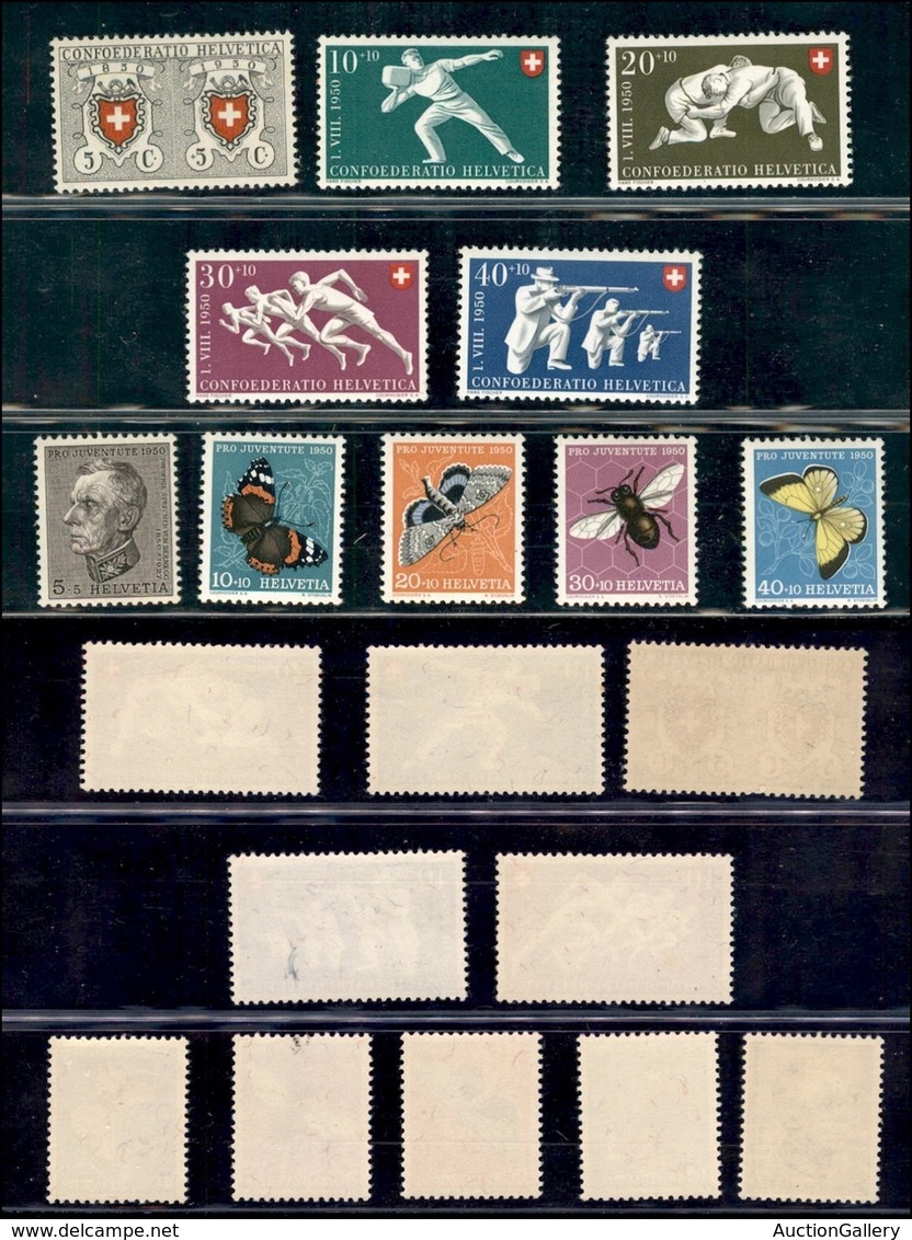 SVIZZERA - 1950 - Pro Patria + Pro Juventute (545/554) - 2 Serie Complete - Gomma Integra (40) - Altri & Non Classificati