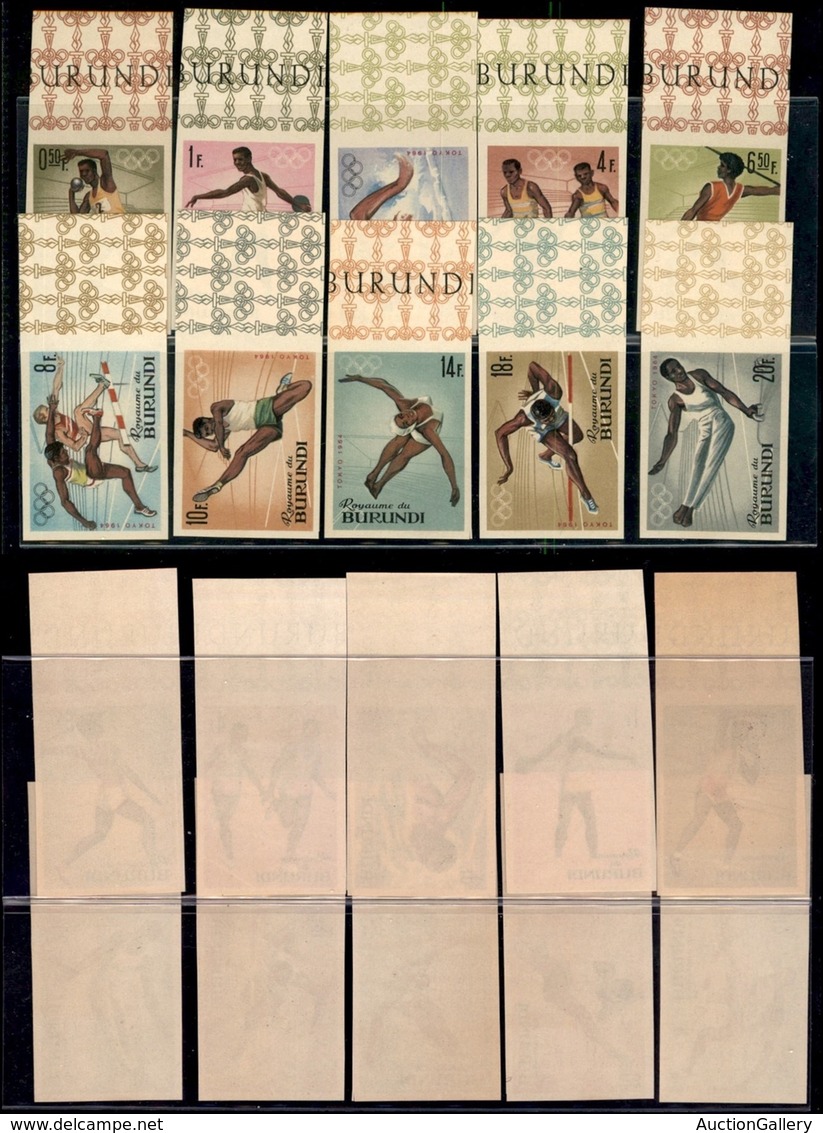 BURUNDI - 1964 - Olimpiadi Di Tokyo (125B/134B) - Serie Completa - Non Dentellati - Bordo Di Foglio - Gomma Integra (50+ - Other & Unclassified