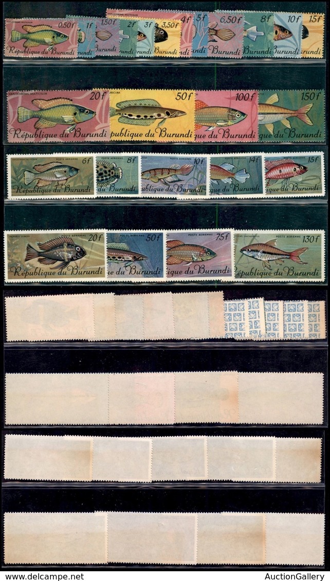 BURUNDI - 1967 - Pesci (319/334 + 359/367) - 2 Serie Complete - Gomma Integra (76) - Other & Unclassified