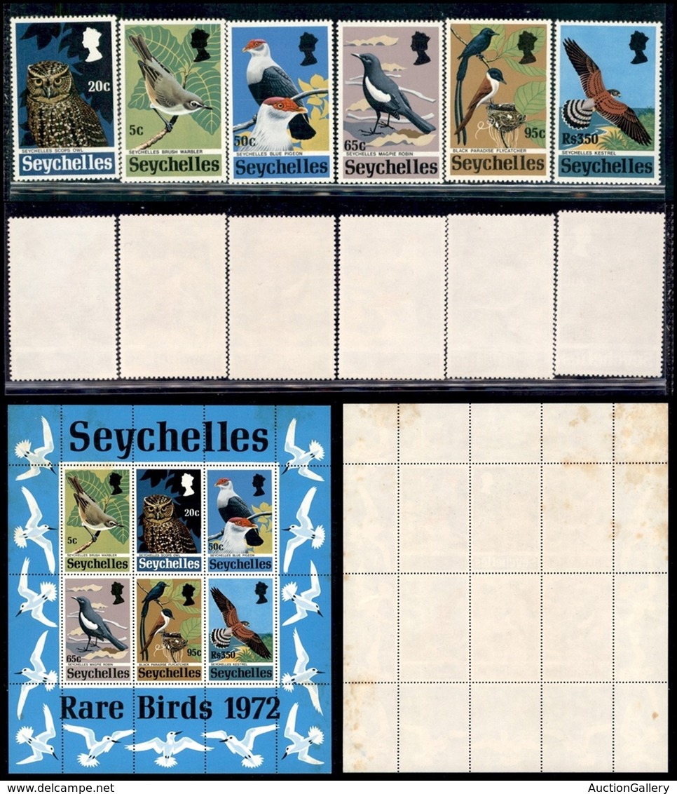 SEYCHELLES - 1972 - Uccelli (301/306 + Block 3) - Serie Completa Più Foglietto - Gomma Integra (60+) - Otros & Sin Clasificación