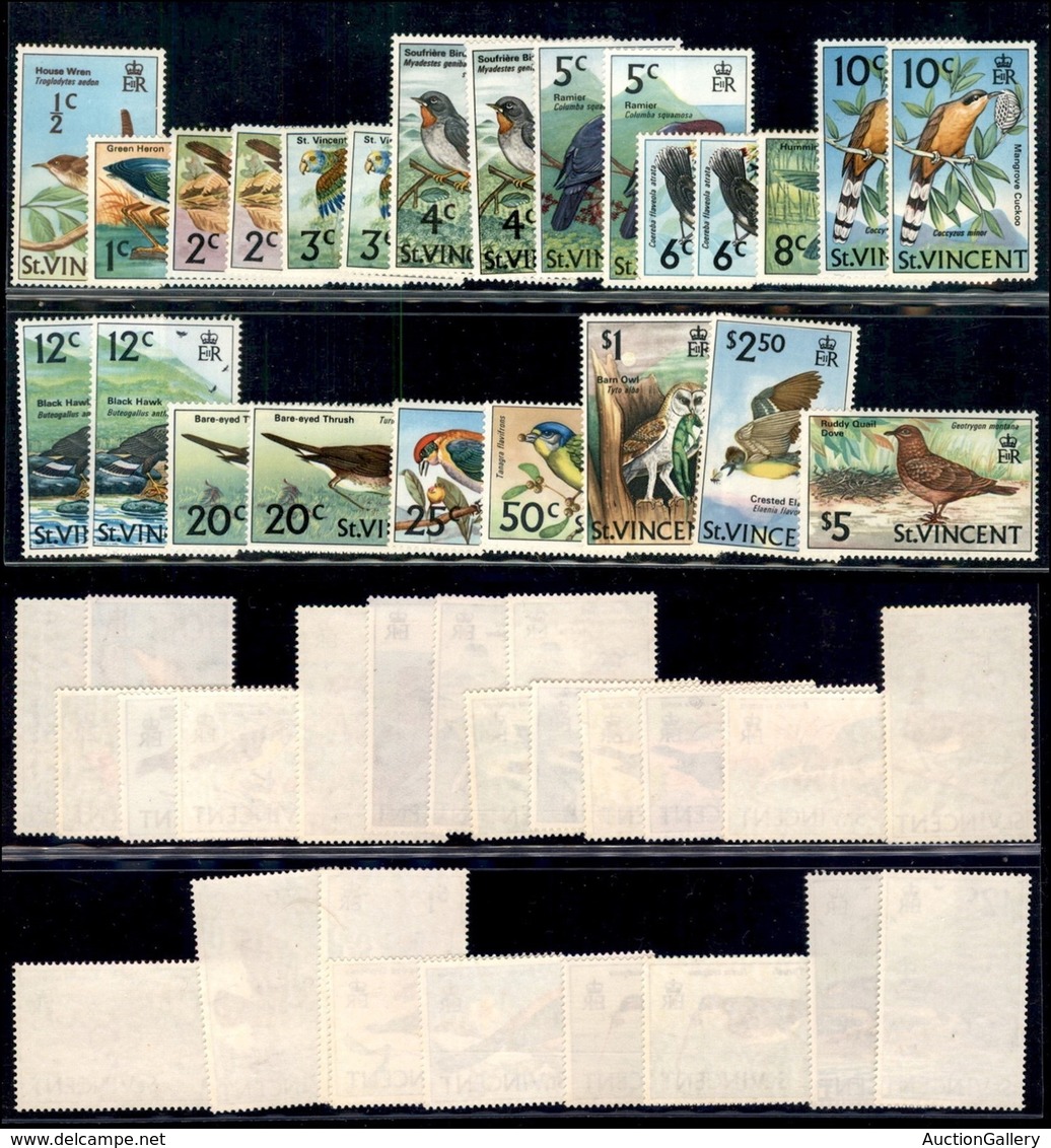 SAINT VINCENT E GRE - 1970 - Uccelli (258/273 X+y) - Serie Completa + Varianti Di Filigrana - Gomma Integra (55+) - Autres & Non Classés