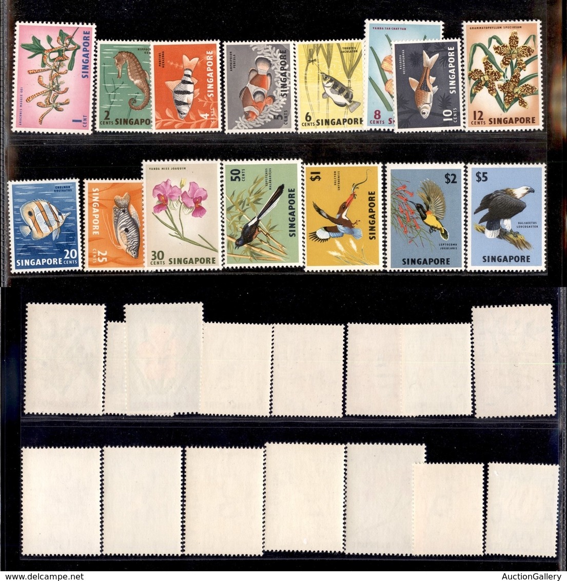 SINGAPORE - 1962  Fauna E Flora (53/60 + 62/68) - 15 Valori Della Serie - Gomma Integra (90+) - Otros & Sin Clasificación