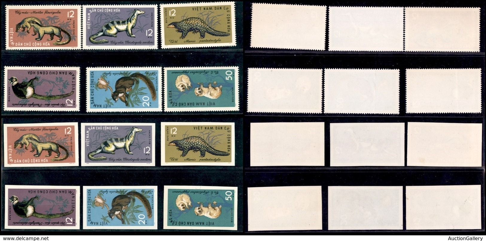 VIETNAM - 1965 - Fauna (369/374 + 369U/374U) - 2 Serie Complete - Dentellati E Non - Nuovi Senza Gomma (42) - Other & Unclassified