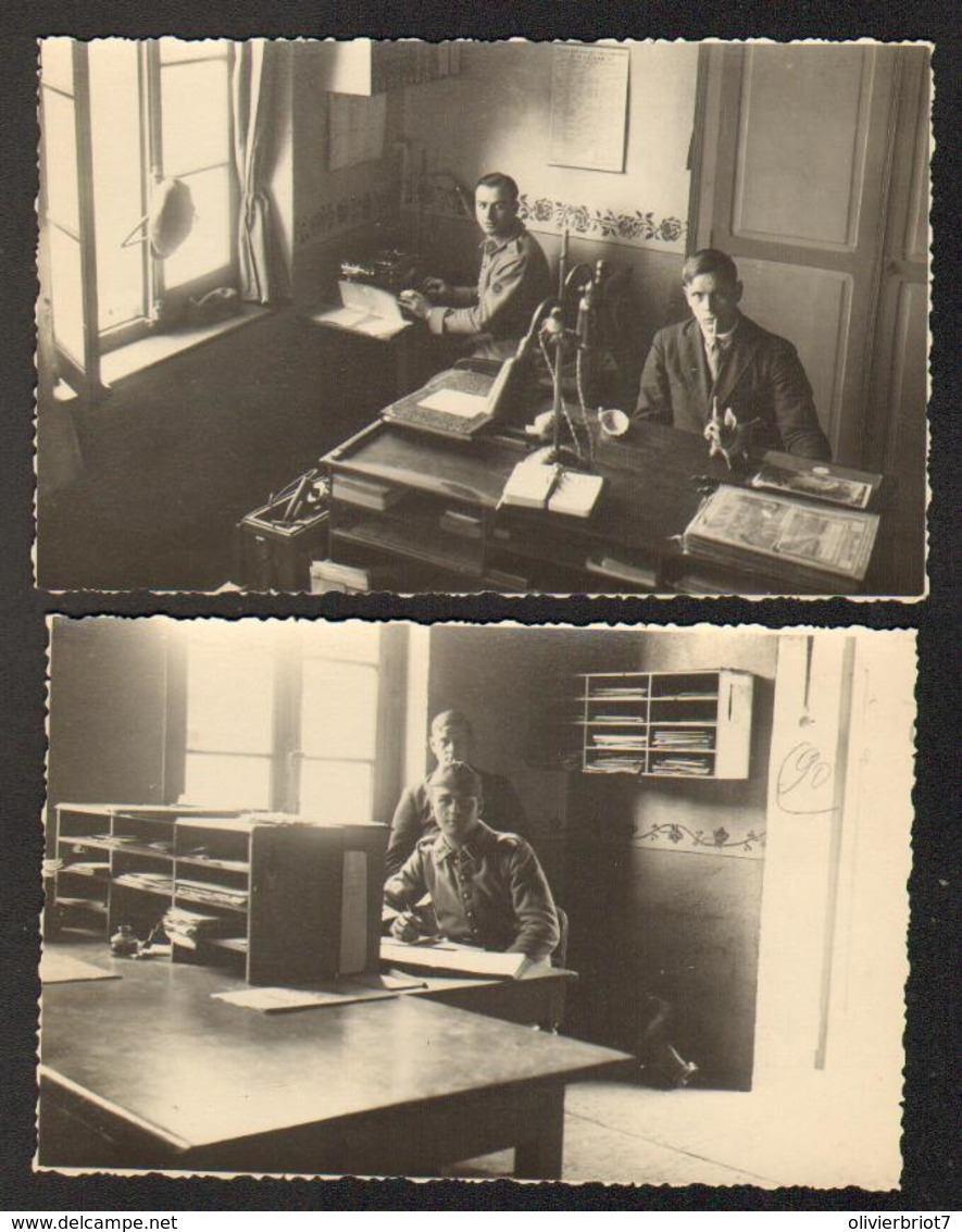 France - 90 - 2 Cartes-Photo - 1929/30 - Caserne Peloton 7 BOA - Les Bureaux - Belfort - Stad