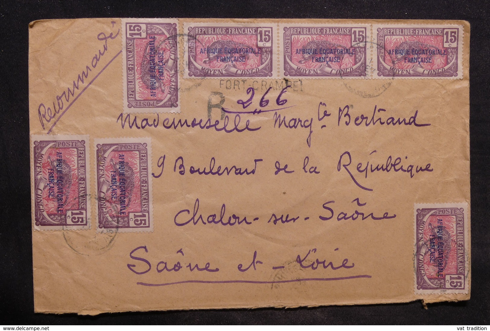 OUBANGUI - Enveloppe En Recommandé De Fort Crampel Pour La France En 1926,  Affranchissement Plaisant - L 34499 - Storia Postale